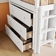preview thumbnail 4 of 10, Twin Loft Bed w/ Stroage Case & Drawer Cabinet, Shelf Cabinet, Pulling - Out Desk, Rubber Wood Loft Bed w/ Ladder, White