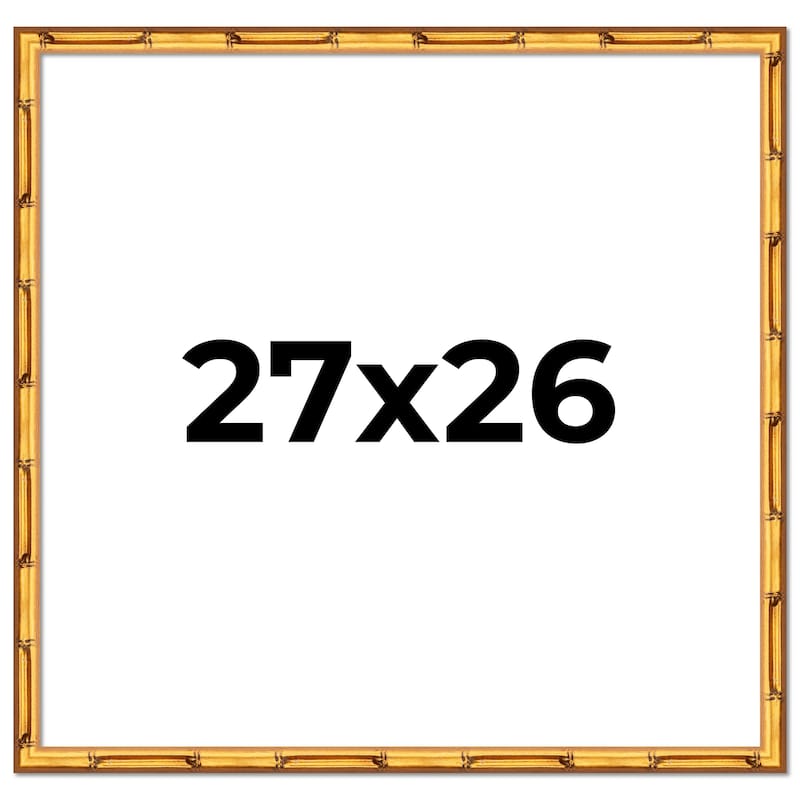 27x26 Frame Gold Bamboo Solid Wood Picture Frame | 1 Inch Moulding