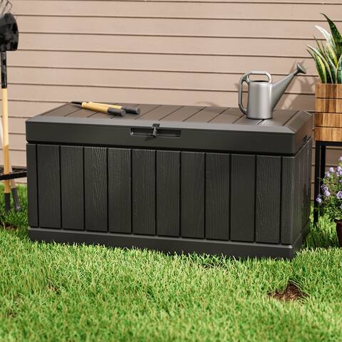 Resin deck box large outdoor storage courtyard furniture