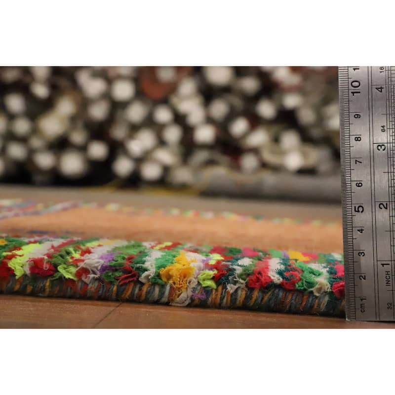 Hand Knotted Oriental 100% Wool Carpet Tribal Animal Pictorial Oranges & Rust Gabbeh Area Rug - 2' 11'' X 2' 1''