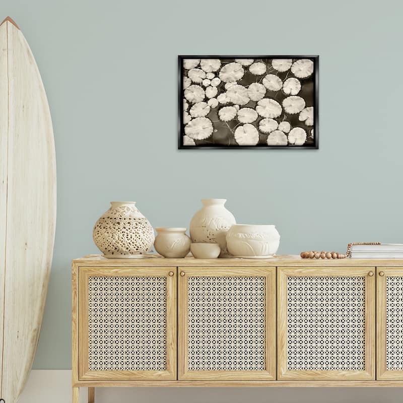 Stupell White Floating Lily Pads Framed Floater Canvas Wall Art Design By Lori Deiter