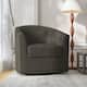 Modern Swivel Barrel Chair with Nailhead Trim