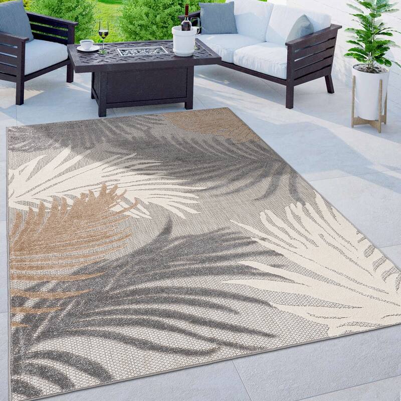 World Rug Gallery Tropical Floral Indoor/Outdoor Area Rug