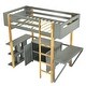 preview thumbnail 27 of 32, Twin Size Loft Bed with Built-in Storage Cabinet, Cubes & Foldable Desk, Solid Wood Loft Bed Frame for Kids Teens Adults