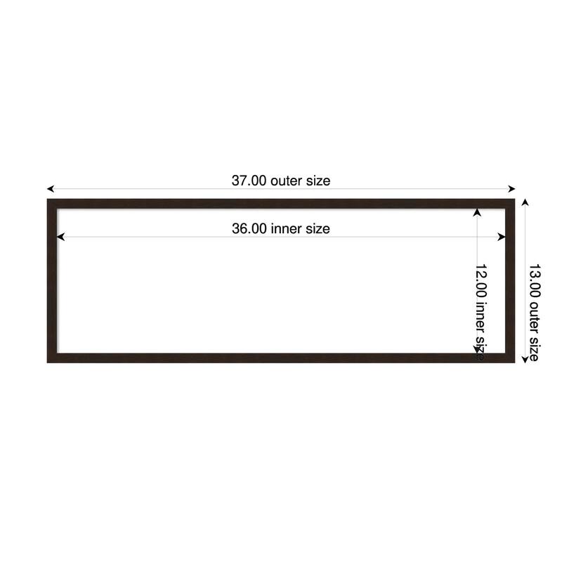 Amanti Art Carlisle Blonde Narrow Framed Dry Erase Magnetic Board - 37 x 13 in - Carlisle Espresso Narrow
