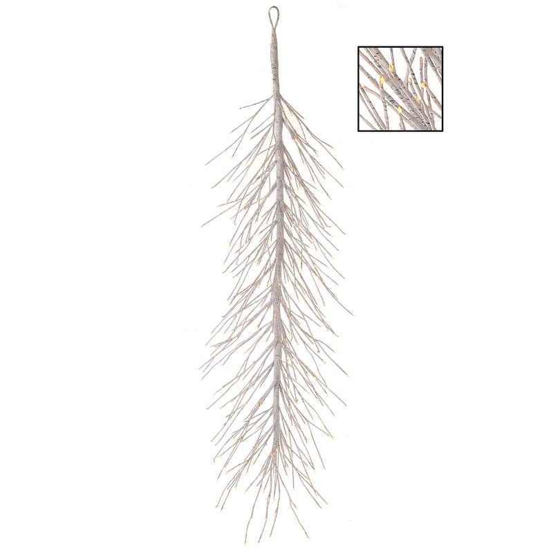 48" Led Birch Garland - White - 48
