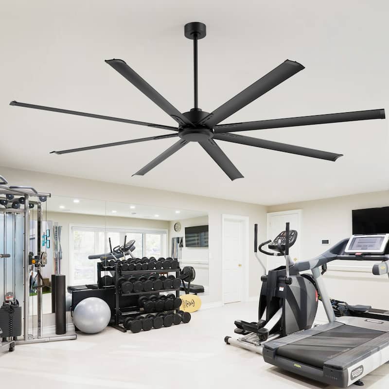 Large Industrial 84" Ceiling Fan with Remote,No Light with 8 Aluminum Blades