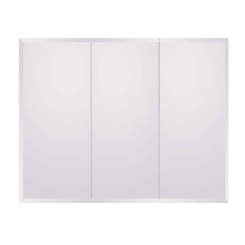 36-in W Modern Three-Door Aluminum Wall Mount Bathroom Mirror Medicine Cabinet - 36-in W x 5-in D x 26-in H