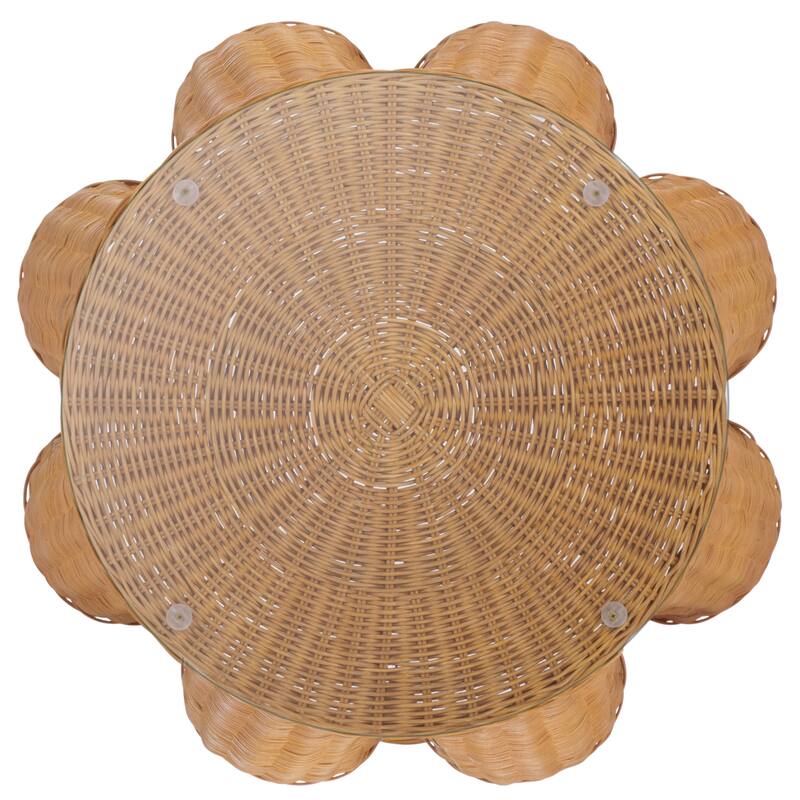 SAFAVIEH Couture Hylda Round Rattan Accent Table - 26"W x 26"D x 21"H