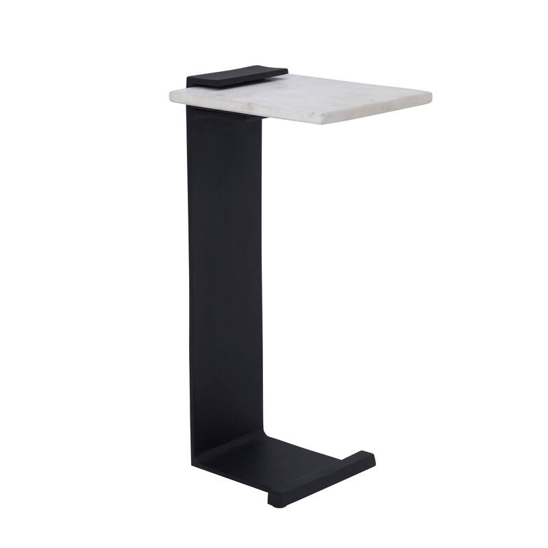 Renwil Dorville Indoor Cast Aluminum Side Table, Matte Black