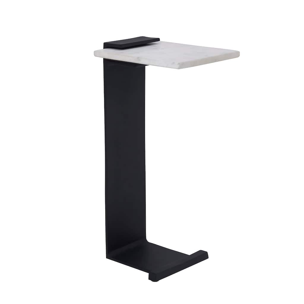 Renwil Dorville Indoor Cast Aluminum Side Table, Matte Black