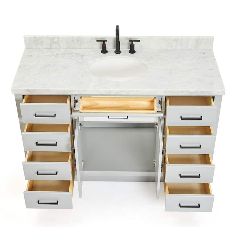 Ariel T055SCWOVO Hepburn 55" Free Standing Single Basin Vanity Set