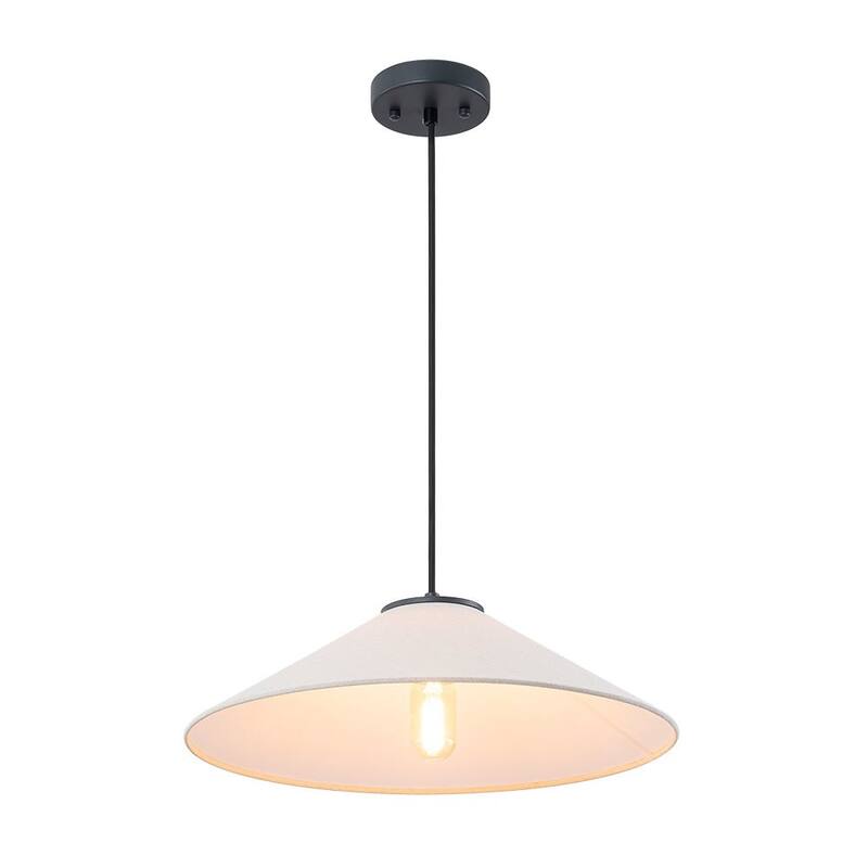 1-Light Modern Fabric Single Cone Pendant
