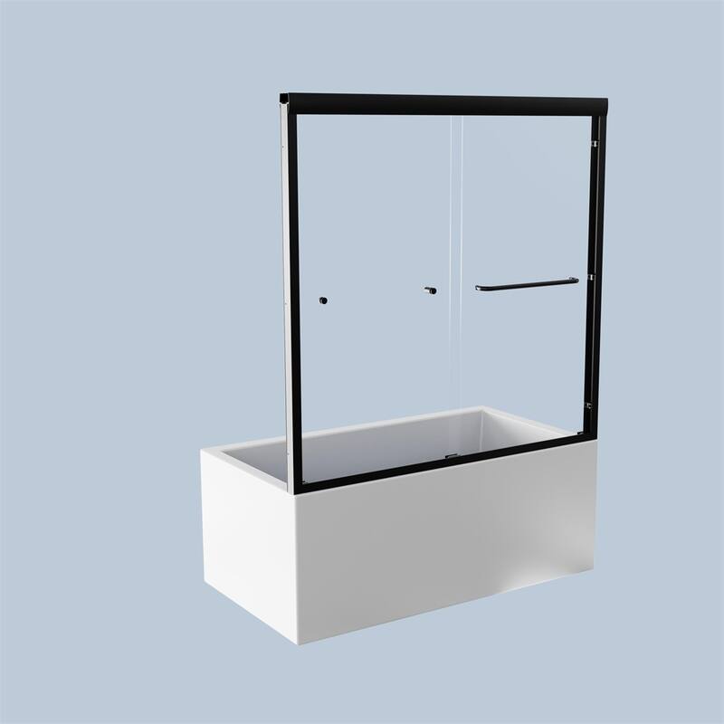 Semi-Frameless Double Sliding Tub Door,Bypass Bathtub Shower