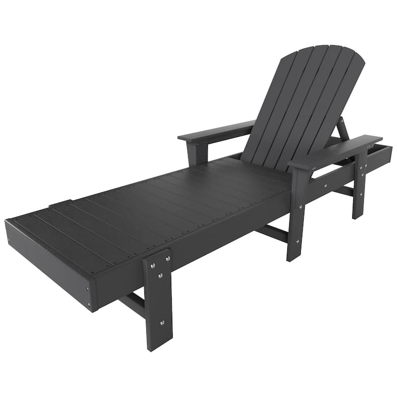 Polytrends Altura Poly Eco-Friendly All Weather Reclining Chaise Lounge with Arms