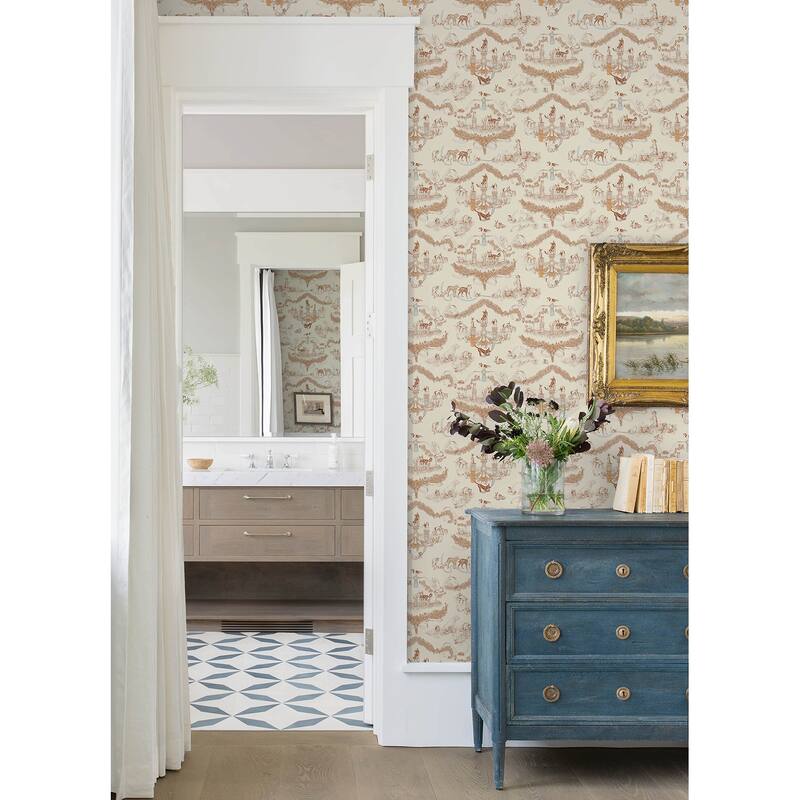 Rachel Antonoff Orange Worst in Show Peel Stick Wallpaper