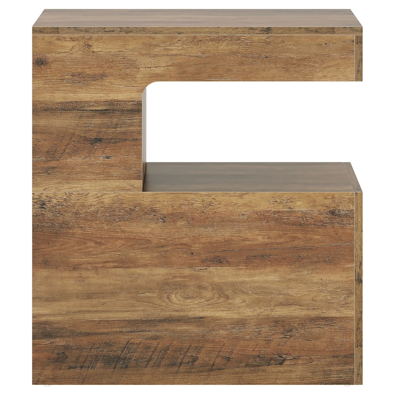 2-Tier C-Shaped End Table Couch Side Table for Sofa, Living Room
