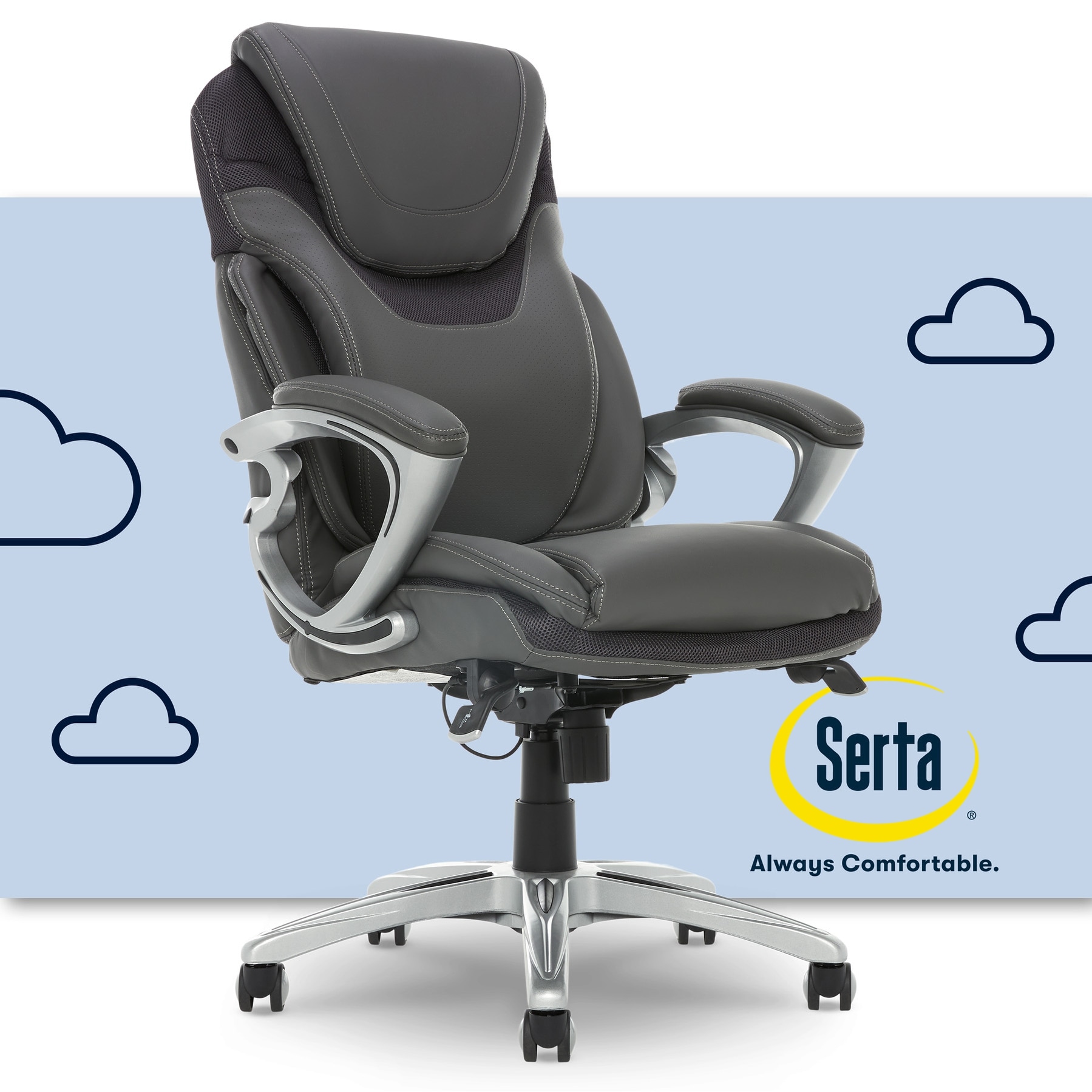Serta Connor Upholstered Executive High-Back Office Chair with