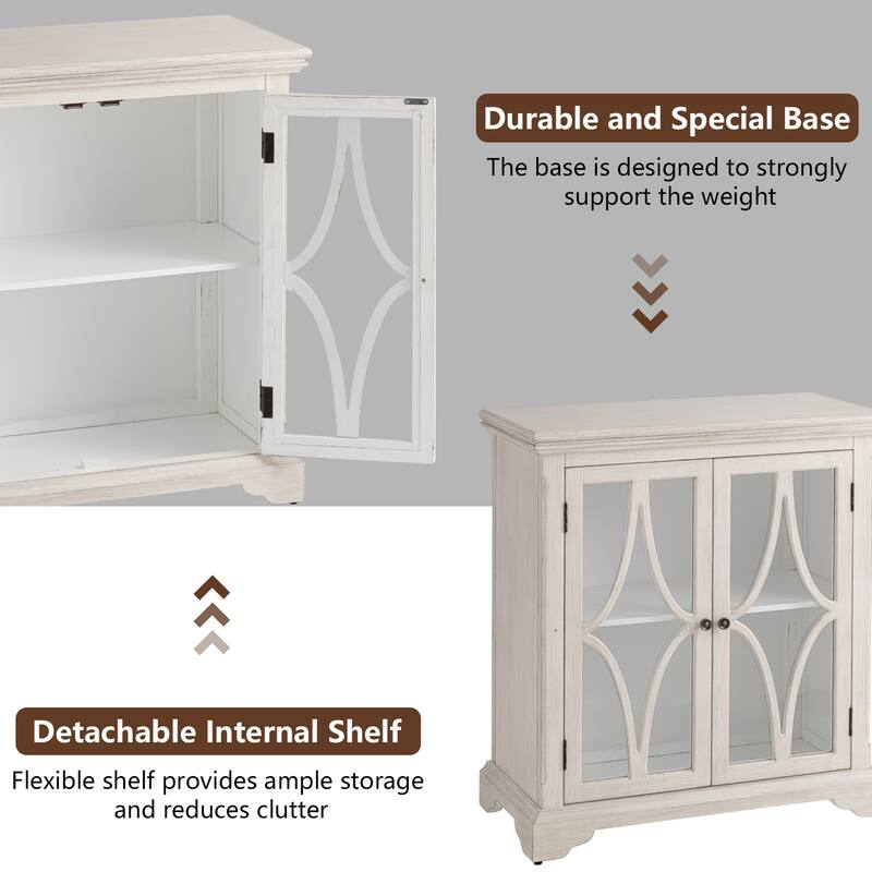 COSIEST Solid Wood Buffets and Sideboards Storage Cabinet