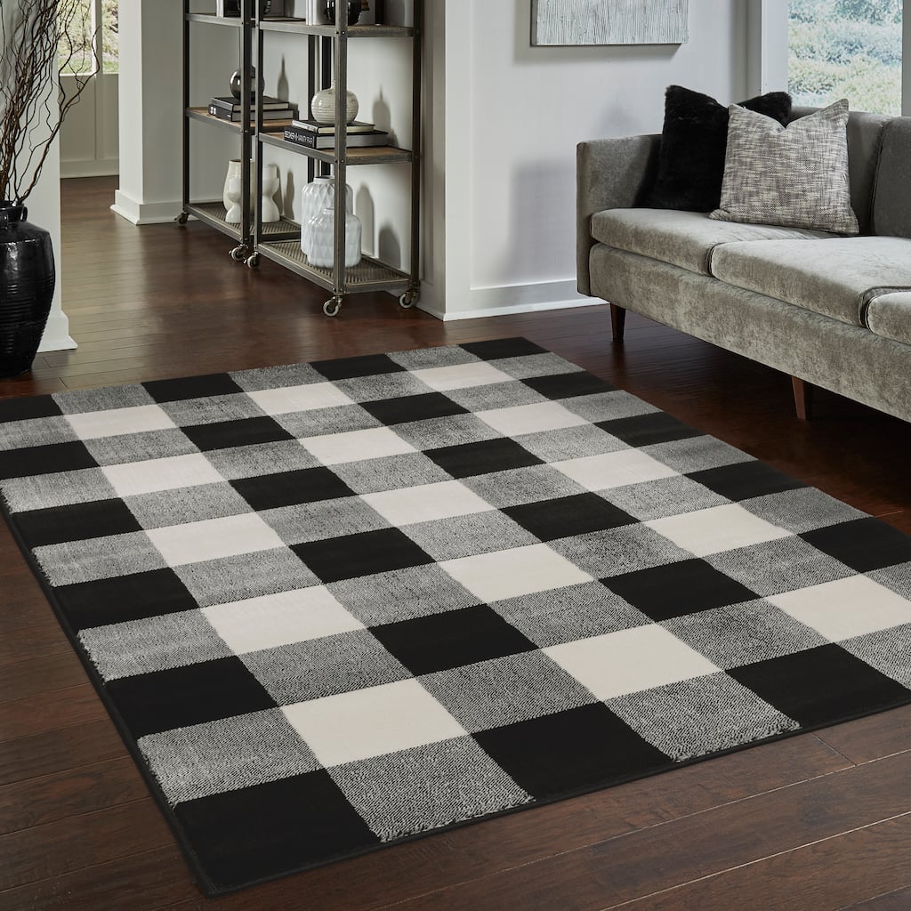 Style Haven The Gray Barn Told Gait Gingham Checker Area Rug