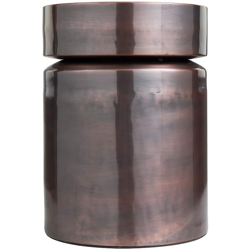 Metal Drum Accent Table - Copper or Black - Roche River Decor
