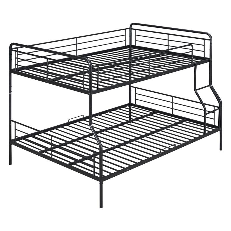 HomeRoots Black Full XL Over Queen Contemporary Metal Bunk Bed