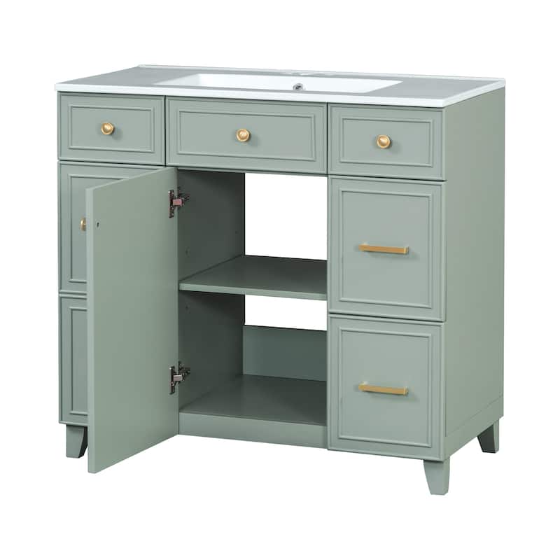 GDFStudio - Zyra Wood 36" Bathroom Vanity