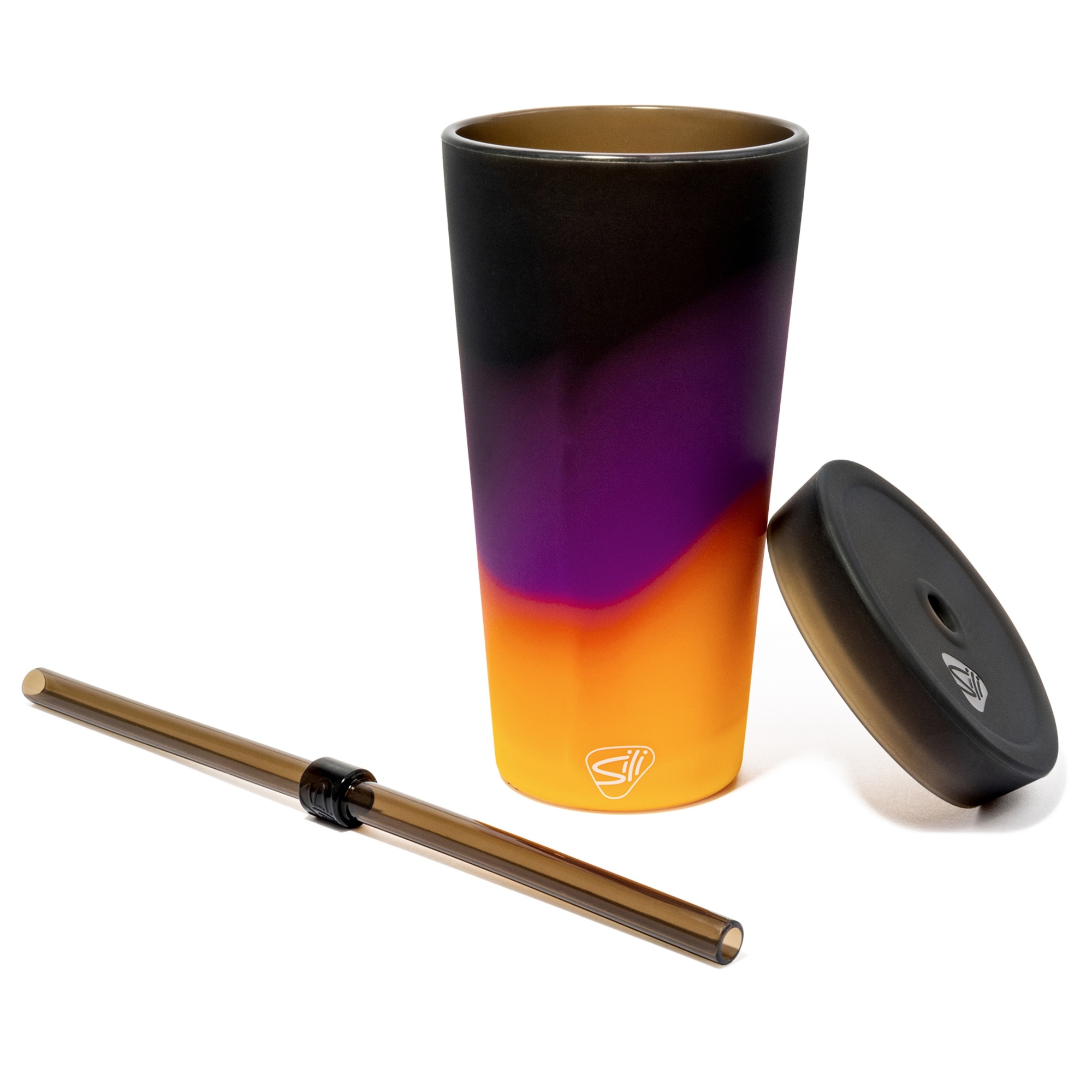 Silipint: Silicone 22oz Straw Tumbler: Moon Beam - Reusable Unbreakable Cup, Flexible, Hot/Cold, Airtight Lid, Travel