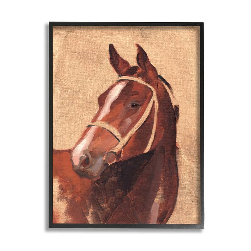 Stupell Southwestern Vintage Horse Equestrian Portrait Framed Wall Art - 16 x 20 - Black