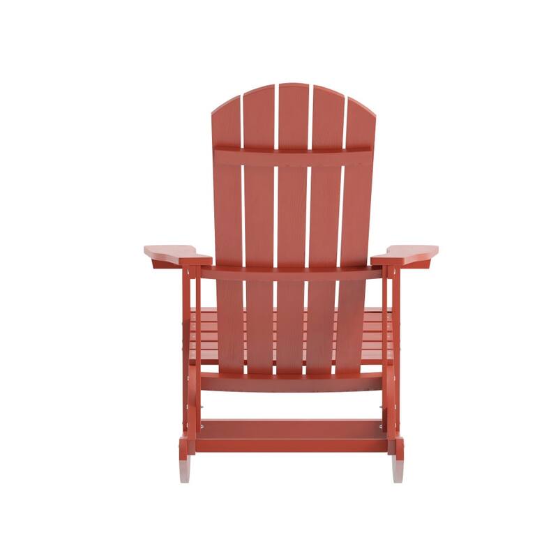 Adirondack Style Poly Resin Wood Rocking Chair for Indoor/Outdoor Use