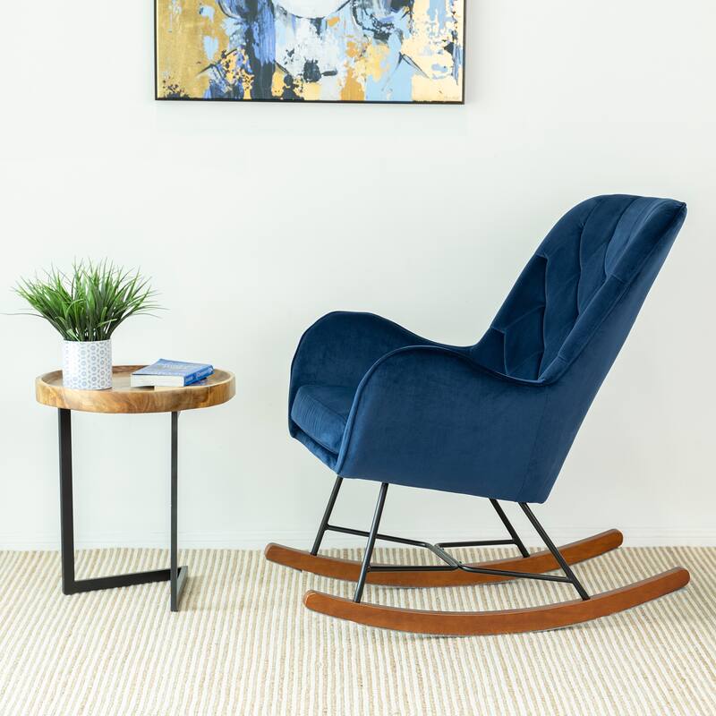 Salisbury Mid-Century Modern Velvet Rocking Chair