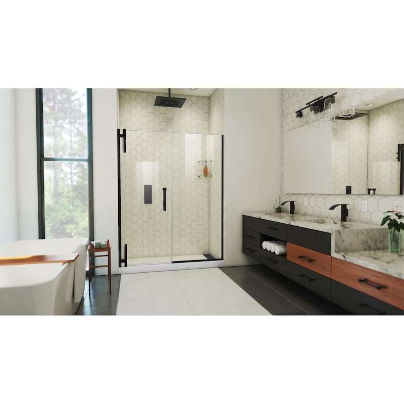 DreamLine Ascend 58-59 in. W x 72 in. H Frameless Pivot Shower Door in Satin Black