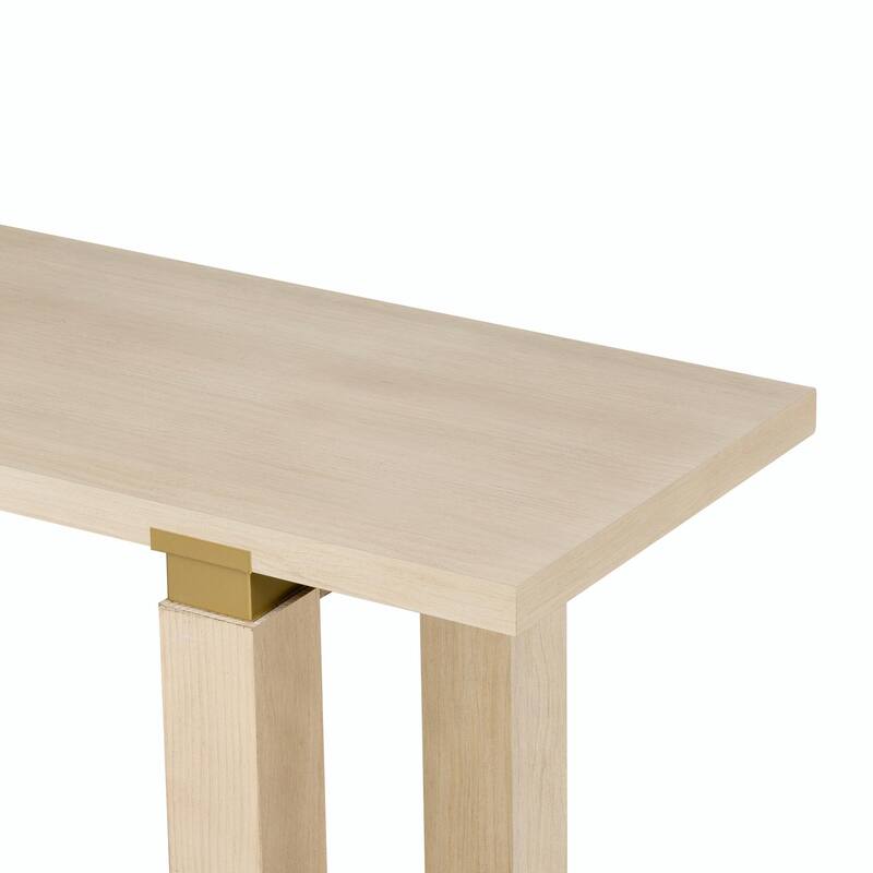 63" Modern Console Table with Shelf & Metal Accents