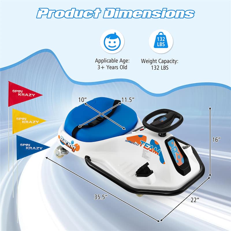 Gymax Electric Drifting Go Kart for Kids w/ Spin Wireless Connection &