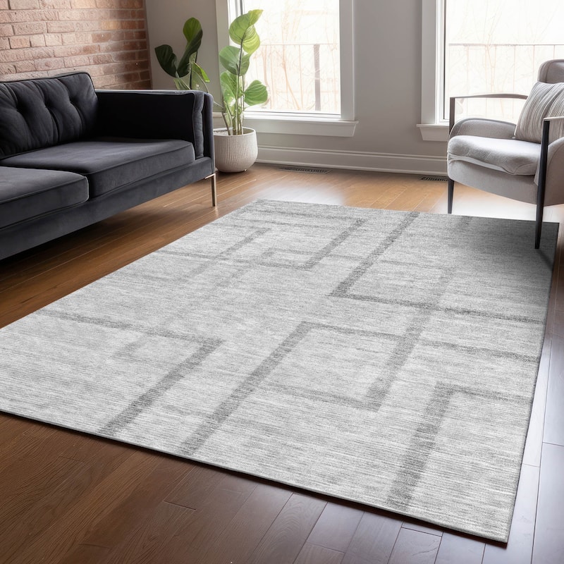 Machine Washable Indoor/ Outdoor Chantille Contemporary Geo Rug