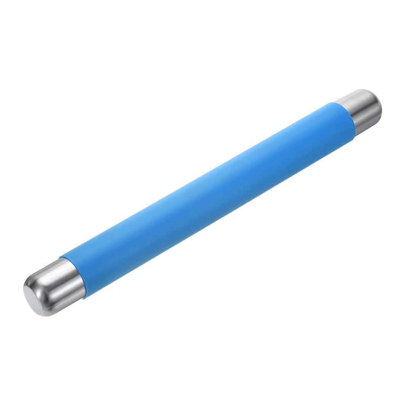 Rolling Pin 13.8" x 1.5" Non-Stick Stainless Steel Covered Silicone - Blue