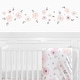 preview thumbnail 1 of 2, Sweet Jojo Designs Pink and Grey Watercolor Floral Collection Peel and Stick Wall Decal Stickers Art Nursery Decor (Set of 4)