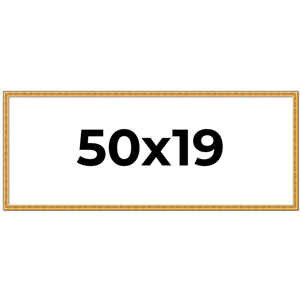 50x19 Frame Gold Real Wood Picture Frame Width 1 inches | Interior