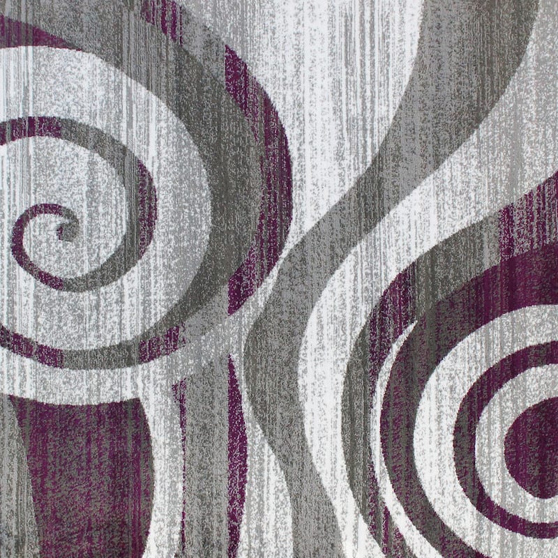 Modern Swirl Design Olefin Area Rug