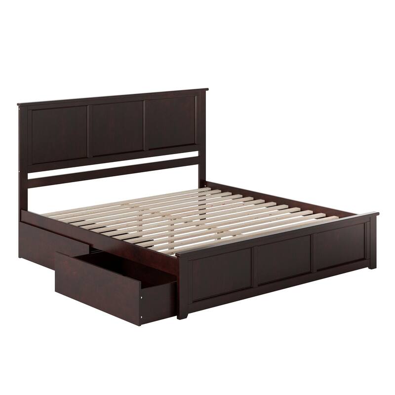 Madison Platform Bed with Matching Footboard with Storage Drawers