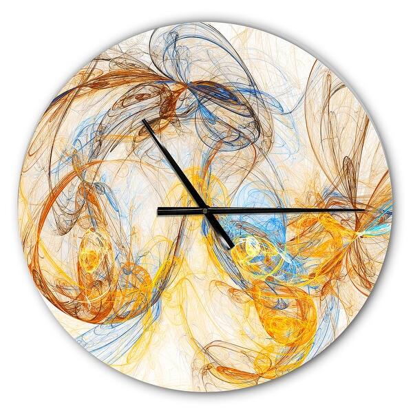 slide 2 of 7, Designart 'Billowing Smoke Yellow' Oversized Modern Wall CLock 16 in. wide x 16 in. high