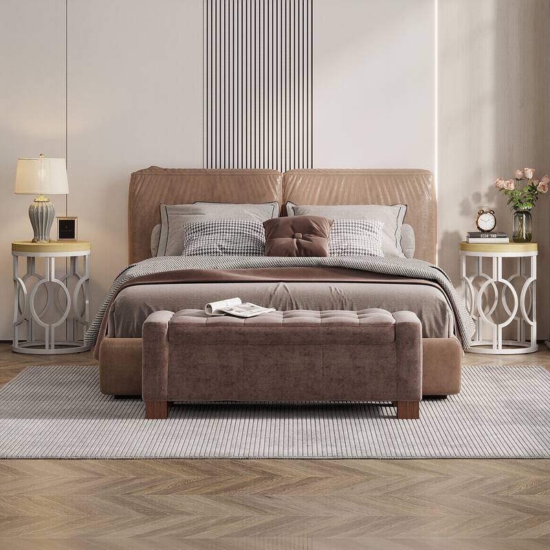 Wood Round End Side Table for Living Room Bedroom