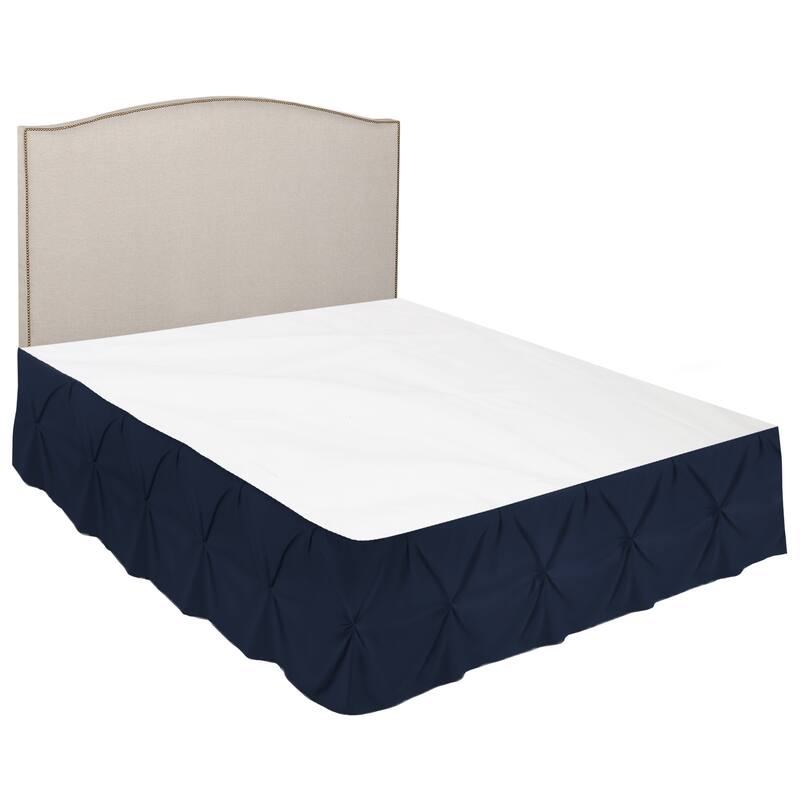 Nestl Pinch Pleat Bed Skirt - Soft Premium Microfiber Ruffle Bed Skirt - 14" Tailored Pintuck Wrap Around Dust Ruffle