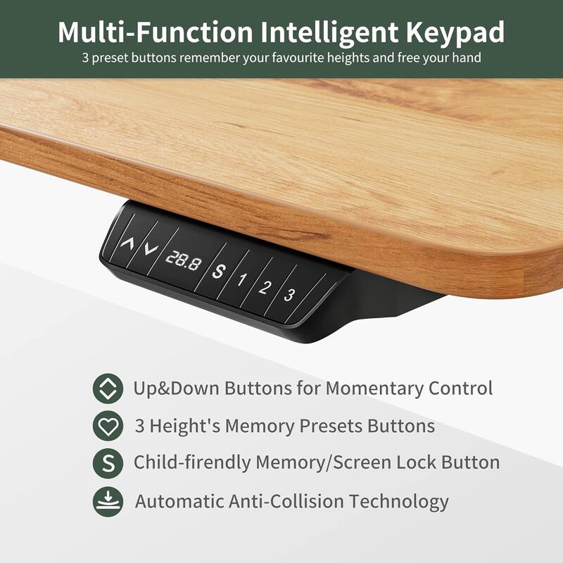 FEZIBO Standing Desk with Keyboard Tray, Electric Height Adjustable Desk, Sit Stand Up Desk, Computer Office Desk