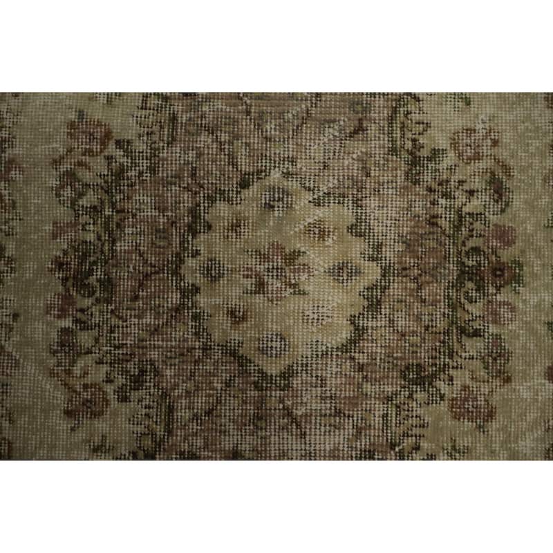 Hand Knotted Oriental 100% Wool Carpet Transitional Floral Beige & Ivories Anatolian Area Rug - 6' 11'' X 3' 9''