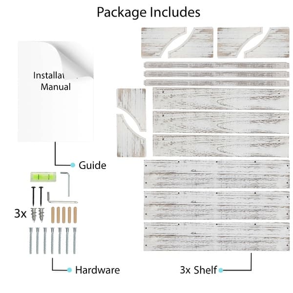 dimension image slide 0 of 2, Wallniture Angel 20 inch Wooden Wall Shelf for Functional Storage and Display in Living Room, Kitchen, Bedroom, or Office, 3pcs