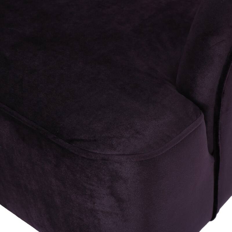 Roomfitters Modern Velvet Accent Chair, Upholstered Barrel Chair with Wooden Legs