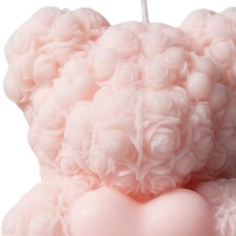 4" Pink Creamy Vanilla Scented Dimensional Teddy Bear Candle