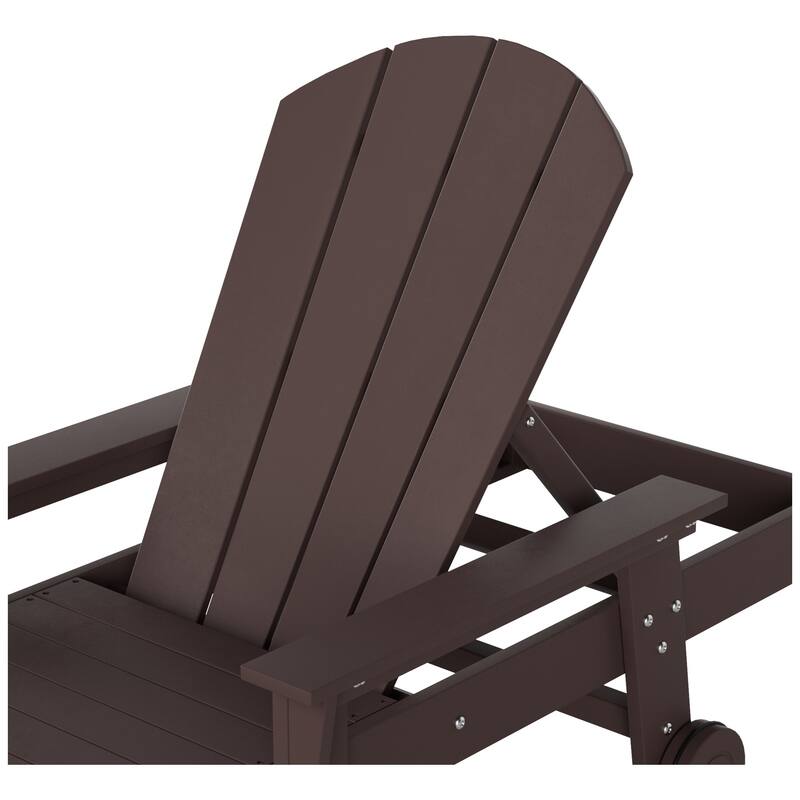 Polytrends Laguna Hdpe All Weather Outdoor Patio Pool Reclining Chaise Lounge With Side Table (2-Piece Set)