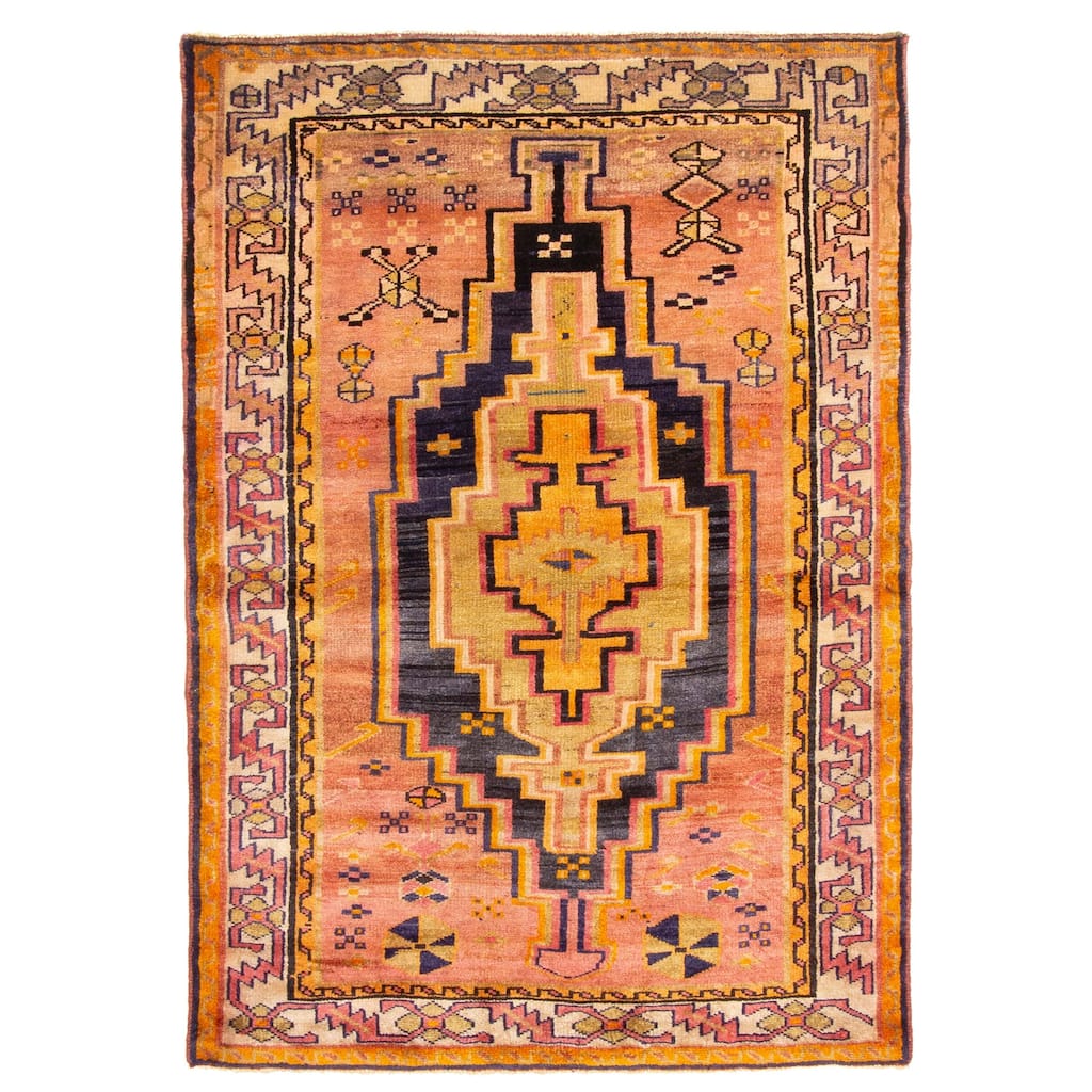 ECARPETGALLERY Hand-knotted Melis Vintage Copper Wool Rug - 4'0 x 5'8